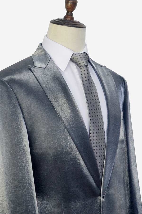 Grey shiny custom suits