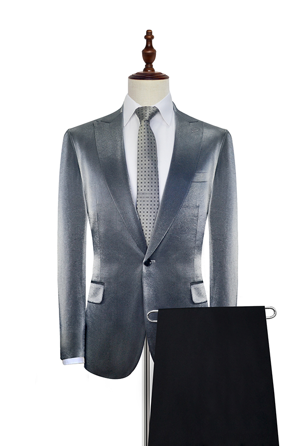 Grey shiny custom suits