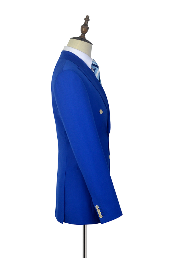 royal blue Double six button custom suit 