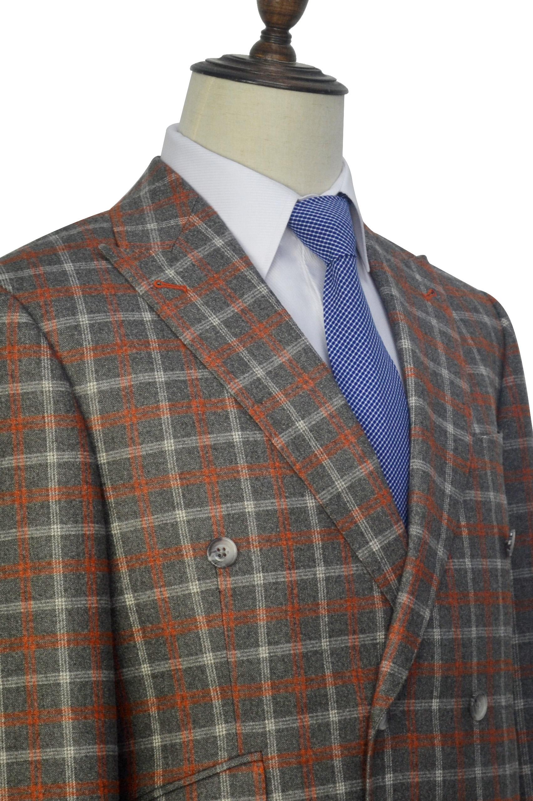  orange and grey checked custom  suit